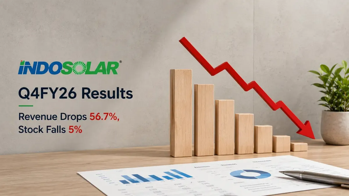Indosolar Q4FY26 Results: Revenue Drops 56.7%, Stock Falls 5% 