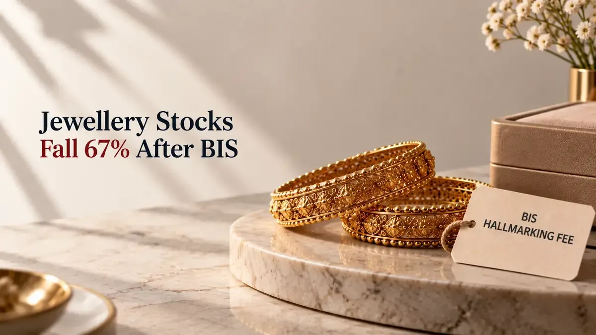 jewellery stocks fall bis gold hallmarking fee hike Jewellery Stocks Fall After BIS Raises Gold Hallmarking Fee By 67%