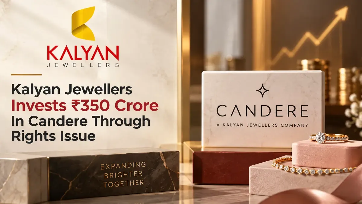 kalyan jewellers invests rs 350 crore in candere rights issue Kalyan Jewellers Invests ₹350 Crore In Candere Through Rights Issue