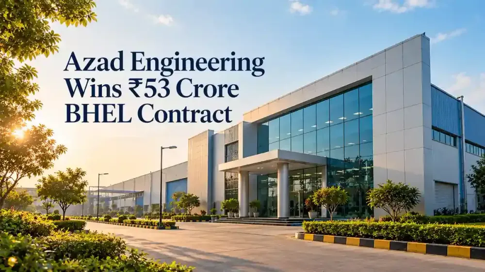 azad engineering shares rise after securing bhel gas turbine contract Azad Engineering Shares Gain 2% In Early Trade After Winning ₹52.68 Crore BHEL Contract For Critical Gas Turbine Components