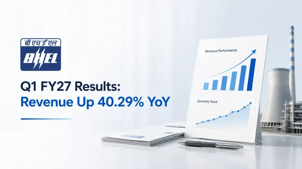 bhel q1 fy 27 results net profit revenue july 2026 BHEL Q1 FY27 Results: Net Profit Turns Positive at ₹376.71 Crore, Revenue Up 40.29% YoY to ₹7,698 Crore