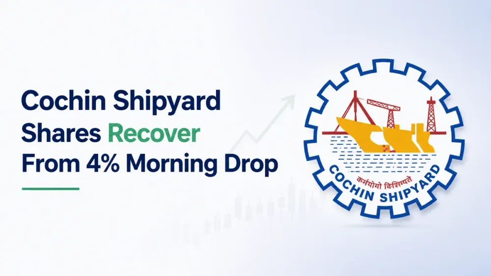 cochin-shipyard-shares-fall-government-ofs-5-percent-stake-sale Cochin Shipyard Shares Recover From 4% Morning Drop
