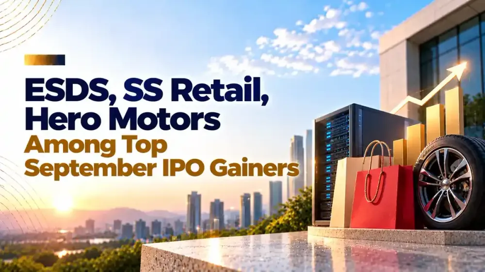 september 2026 ipo gainers esds ss retail hero motors ESDS, SS Retail, Hero Motors Among Biggest IPO Gainers As September Ends, Gains Cross 300% Amid Market Volatility