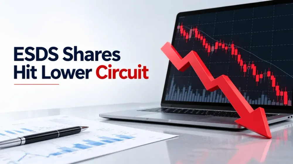 esds software shares hit lower circuit after q1 profit falls ESDS Software Shares Hit 5% Lower Circuit After Q1 Profit Falls 57% QoQ