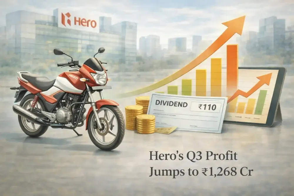 Hero-MotoCorp-Q3-Profit-Jumps-To-1,268 Cr-Revenue-Surges-22-Announces-110-Dividend hero-motocorp-q3fy26-results-profit-revenue-dividend