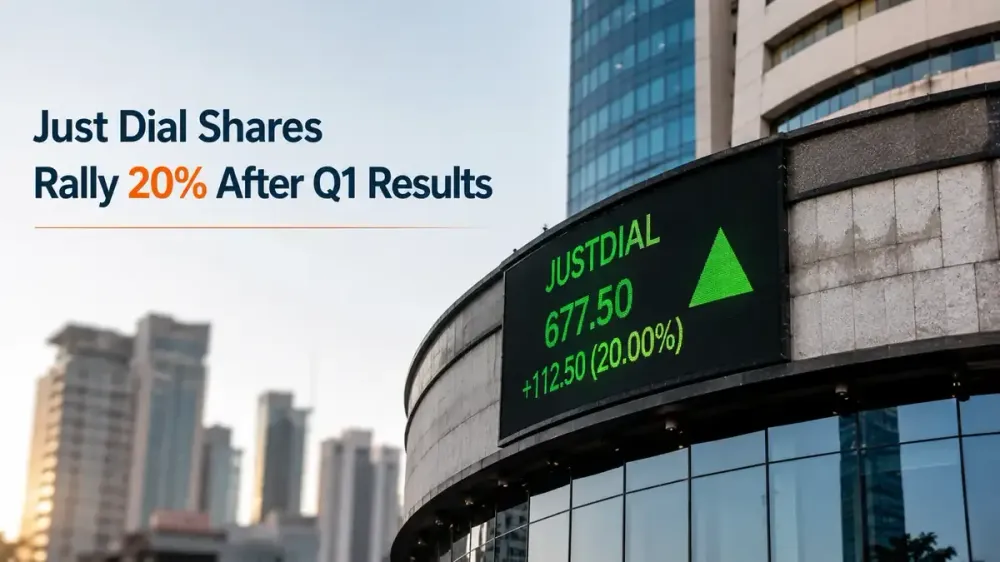 just dial shares jump q1 fy27 results profit revenue Just Dial Q1 Profit Climbs 4.1% To ₹166.2 Crore