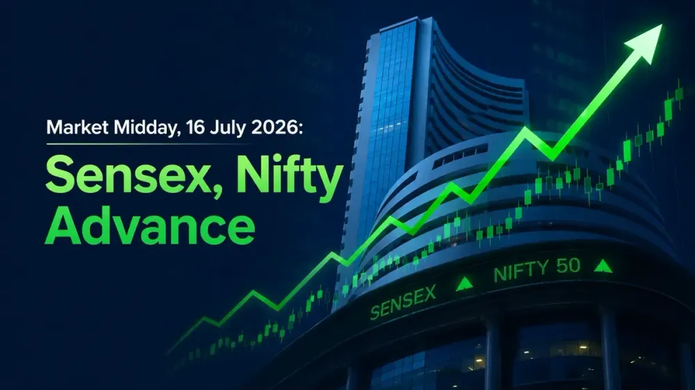 sensex nifty afternoon trade 16 july 2026 Market Midday, 16 July 2026
