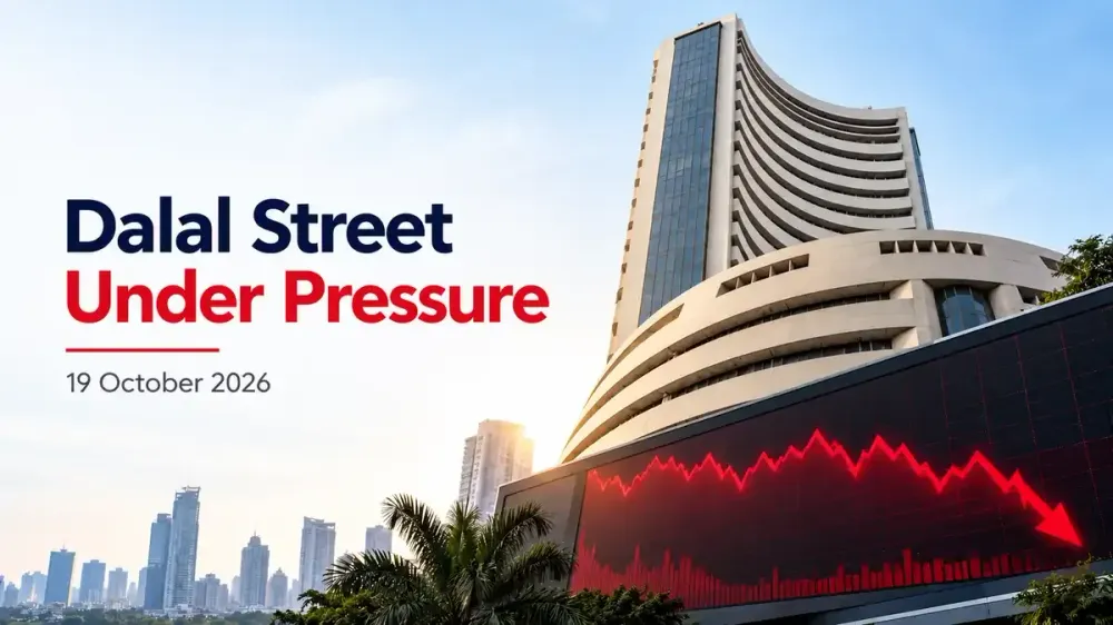 stock market closing bell 19 october 2026 sensex falls 876 points nifty below 22900 Monday Blues Grip Dalal Street: Sensex Loses 876 Points, Nifty Closes Below 22,900 As Banking Stocks Slide