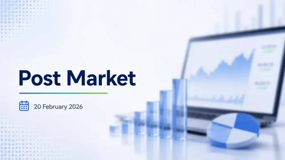 post-market-20-february-2026:-indian-markets-stabilise-after-sharp-fall sensex-nifty-rebound-psu-banks-metals-lead-recovery