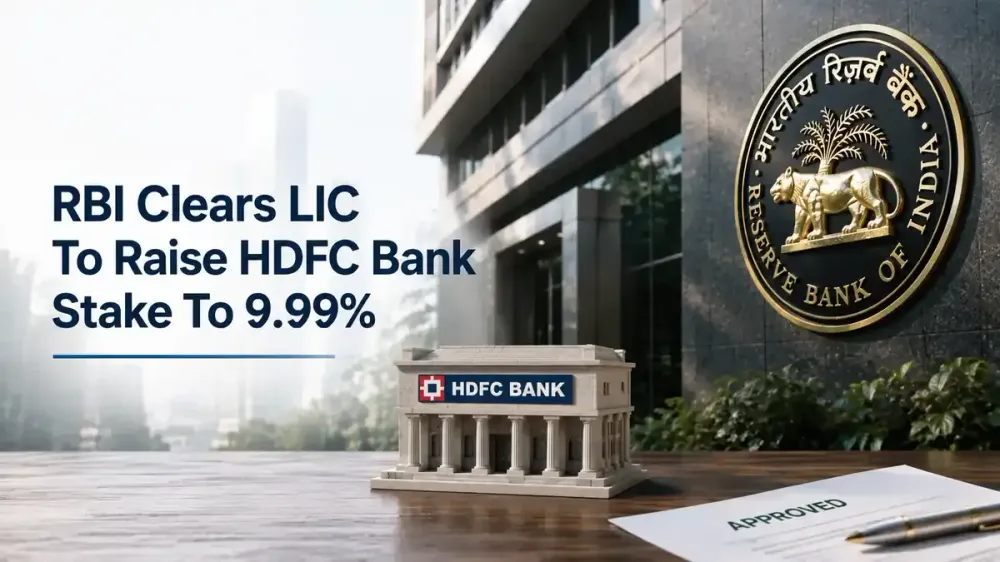 rbi approves lic hdfc bank 9 99 percent stake RBI Allows LIC To Raise HDFC Bank