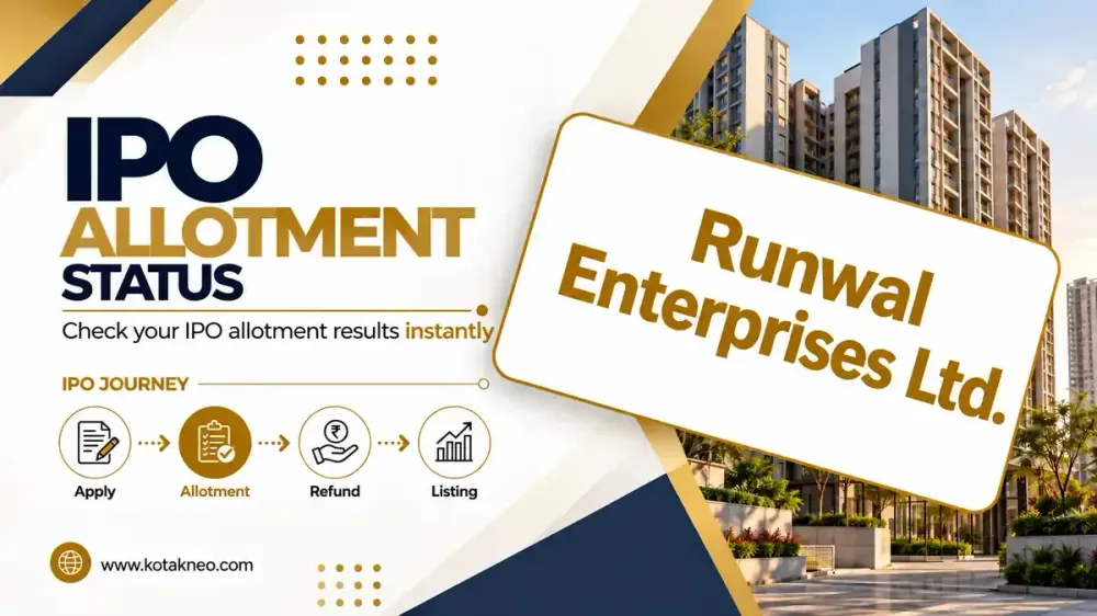 Runwal Enterprises IPO Allotment Status Runwal Enterprises IPO Allotment Status Online Check on MUFG Intime India, NSE & BSE Platform for all Investors