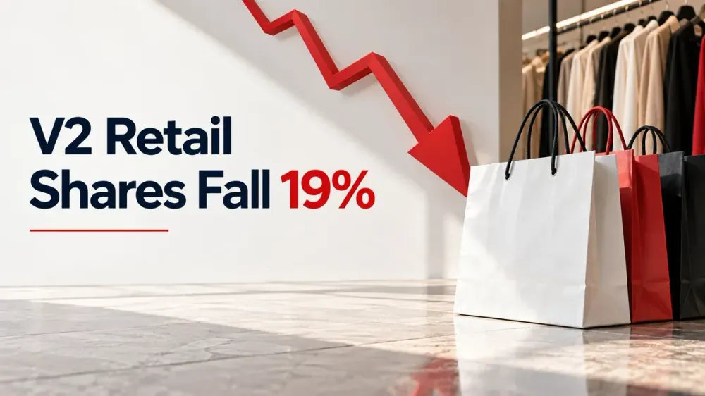 v2 retail shares fall 19 percent after q2 fy27 revenue rises 28 percent V2 Retail Shares Fall 19% After Q2 FY27 Revenue Rises 28.4% To ₹905 Crore As Same-Store Sales Growth Slows