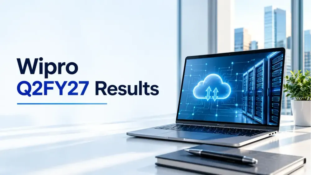 wipro share price in focus as company announces q2 fy27 results Wipro Q2FY27 Results: Revenue Rises 9.1%, Profit Falls 1.9% As Large Deal Bookings Decline Sharply