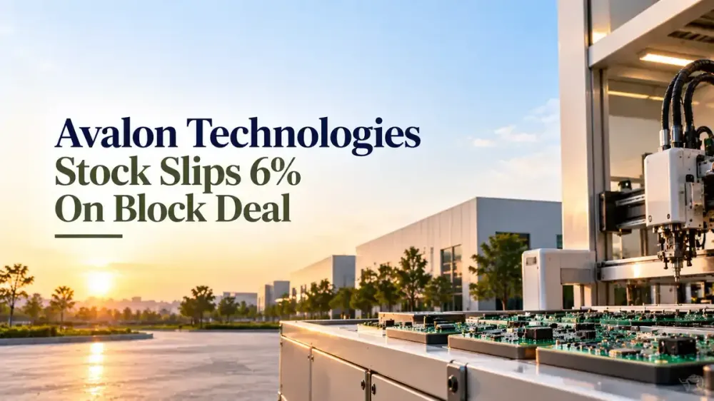 avalon technologies stock slips on block deal Avalon Technologies Shares Slip Nearly 6% As Founders Sell Stake: 4.1 Million Shares Change Hands