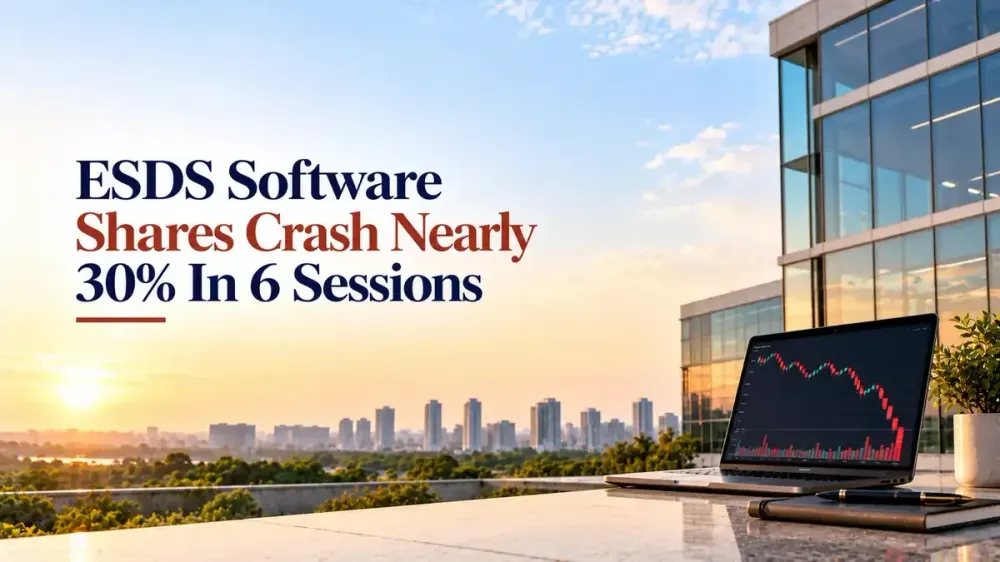 esds software shares fall 30 percent after lock in expiry ESDS Software Share Price Fall Nearly 30% In 6 Sessions, Hit 5% Lower Circuit On Monday: What Is Driving The Sell-off?