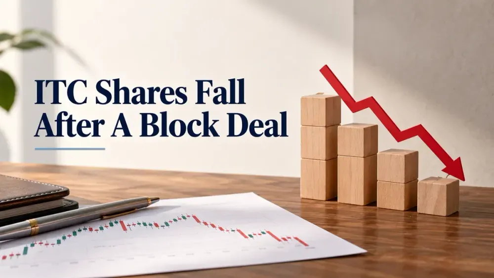 itc share price block deal gqg stake sale ITC Shares Fall 3% As ₹9,437-Crore Block Deal Hits Stock Days After GQG Partners Cuts Its Stake
