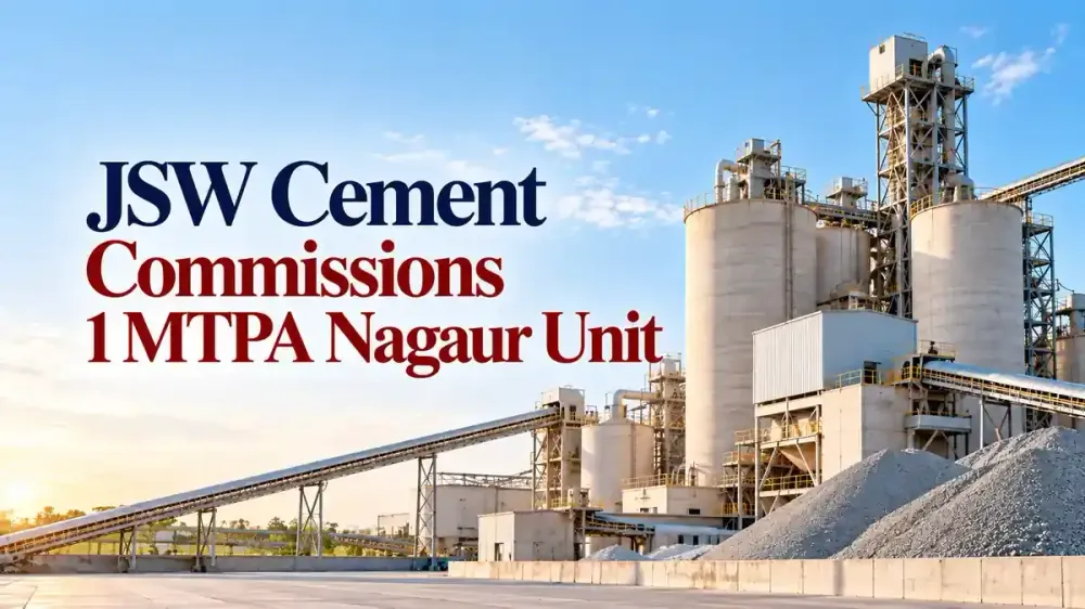 jsw cement commissions 1 mtpa nagaur grinding unit in rajasthan JSW Cement Commissions 1 MTPA Nagaur Unit, Takes Total Grinding Capacity To 25.1 MTPA In North India Expansion