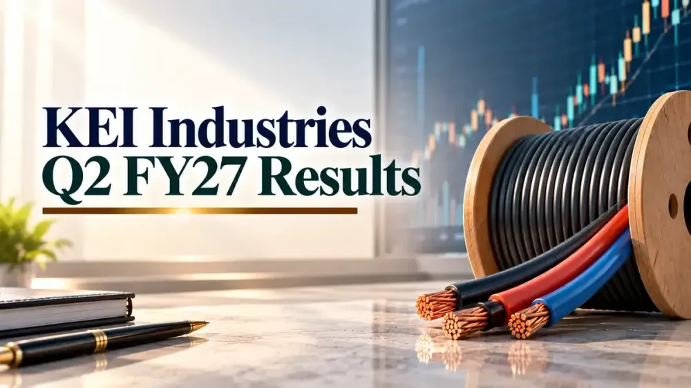 kei industries share price and q2 fy 27 results KEI Industries Q2 FY27 Results: Revenue Rises 38.52% To ₹3,777 Crore As Profit Grows 28.96% Year-On-Year