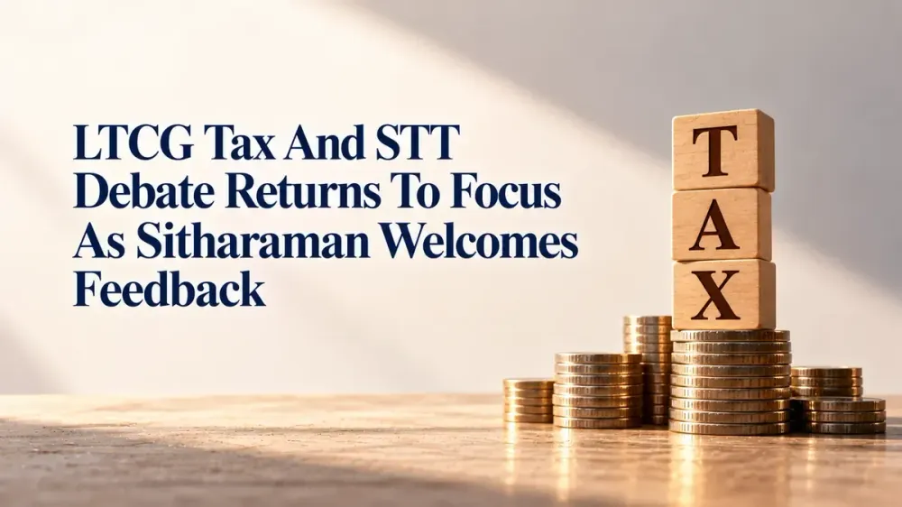 ltcg tax stt debate finance minister welcomes views Sitharaman Opens Door To LTCG Tax And STT Feedback; Sensex Surges Over 1,100 Points And HCLTech Leads The IT Rally