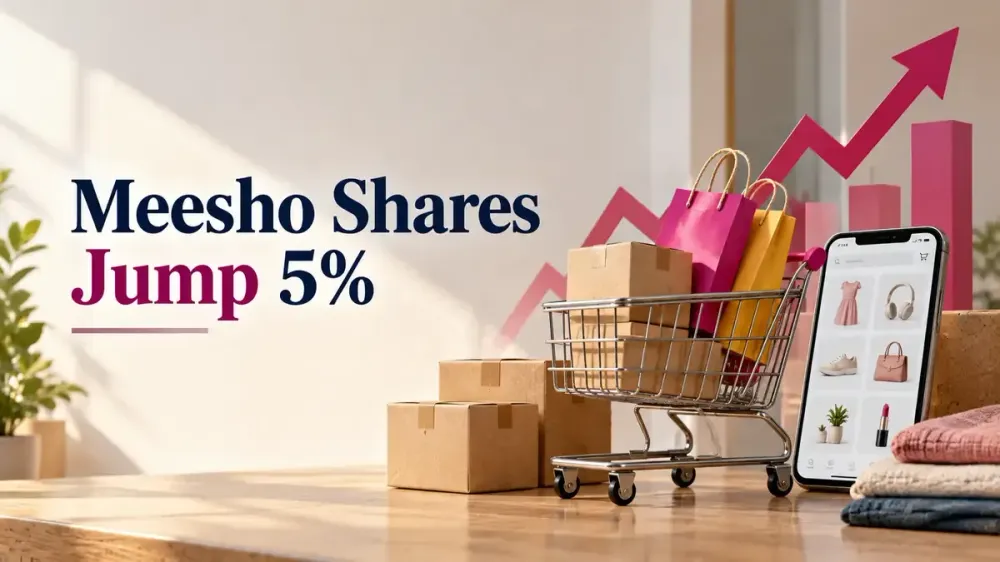 meesho share price festive sale orders q2 update Meesho Shares Jump 5% On The BSE As Mega Blockbuster Sale 2026 Opens With 75% Order Growth On A YoY Basis