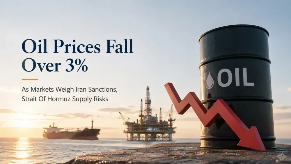 Oil Prices Fall Over 3% As Markets Weigh Iran Sanctions
