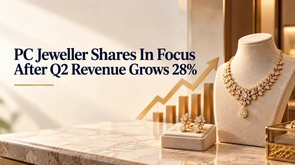 pc jeweller shares q2 revenue growth debt free 142 crore export debtors PC Jeweller Shares In Focus