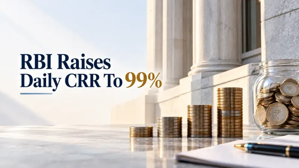 rbi raises daily crr requirement to 99 percent from 16 october RBI Raises Banks’ Minimum Daily CRR Maintenance To 99%