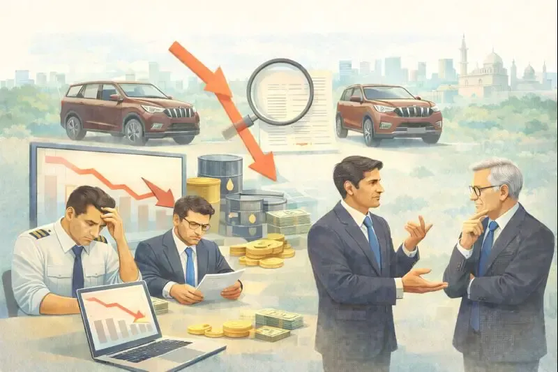 Mahindra-shares-slid-over-4%-erasing-₹18,000-crore-in-value-as-investors-reacted-to-India–EU-trade-deal-tariff-cuts-on-European-car-imports. Mahindra-Shares-Slide