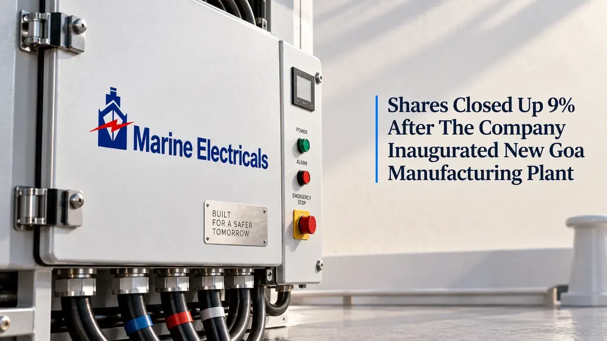 Marine Electricals Expands Production Footprint With New Goa Manufacturing Plant; Shares Gain 9%