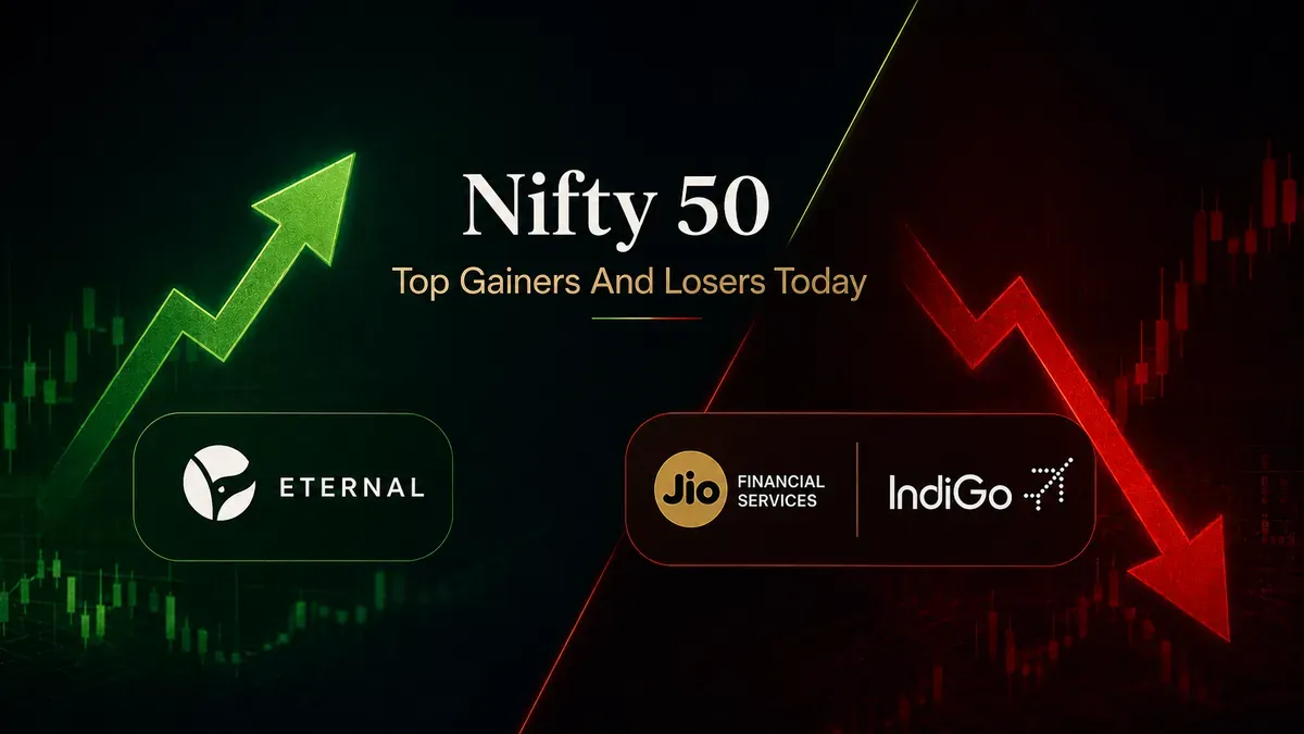 nifty 50 top gainers losers today july 8 2026 Nifty 50 Top Gainers and Losers Today : Eternal Tops Gainers
