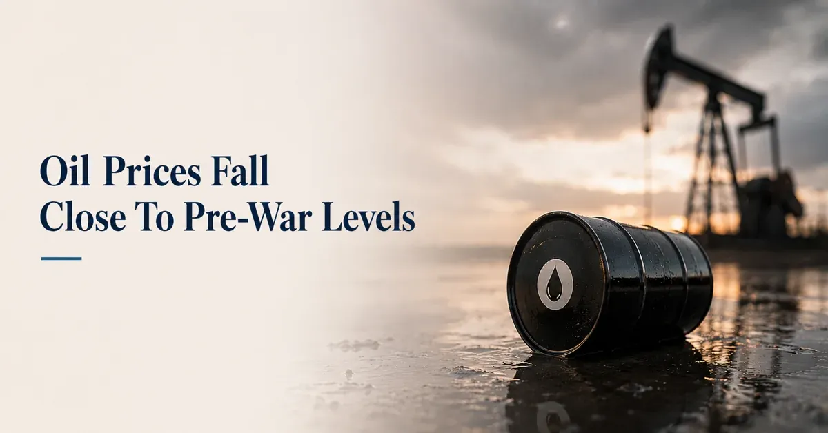 oil-prices-fall-strait-hormuz-tankers-exit-iran-accord-2026 Oil Prices Falls Close To Pre-War Levels As Strait Of Hormuz Reopens; IndiGo, BPCL, HPCL, IOC In Focus
