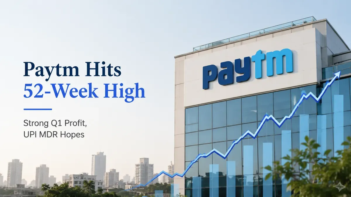 paytm share price stock hits 52 week high on strong Q1 profit UPI MDR hopes Paytm Share Price