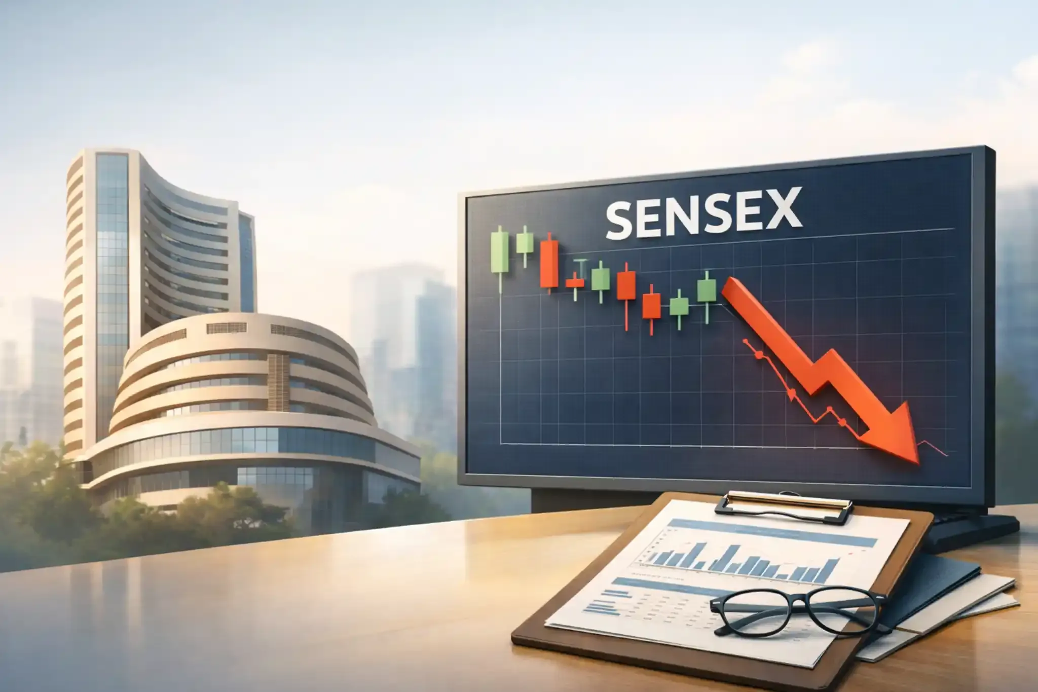 post-market-11-february-2026-sensex-snaps-three-day-rally sensex-ends-flat-after-rally