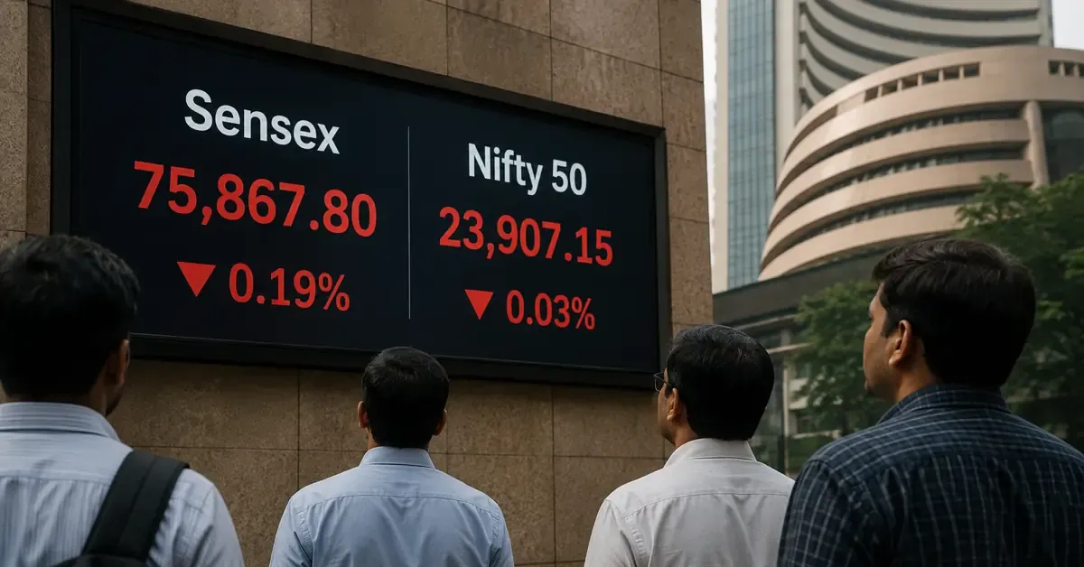 sensex-nifty-close-low-midcaps-gain-q4-results-market-headlines sensex-nifty-close-low-midcaps-gain-q4-results