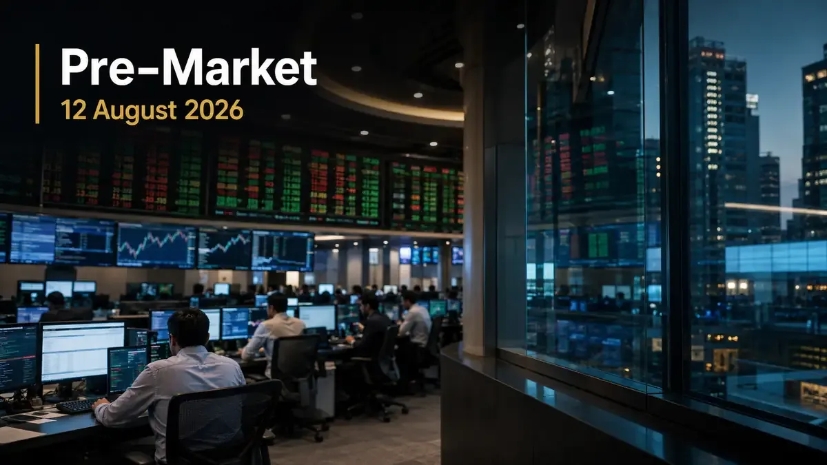 pre market 12 august 2026 sensex nifty gift nifty global cues Pre-Market 12 August 2026: Nifty Falls 112 Points; Crude, GIFT Nifty In Focus