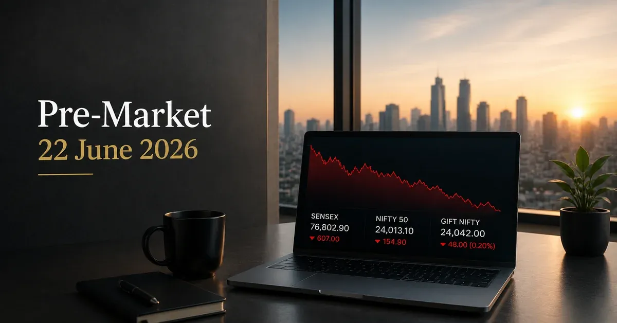 pre-market-22-june-2026-sensex-76803-nifty-24013-us-iran-talks-market-outlook pre-market-22-june-2026-sensex