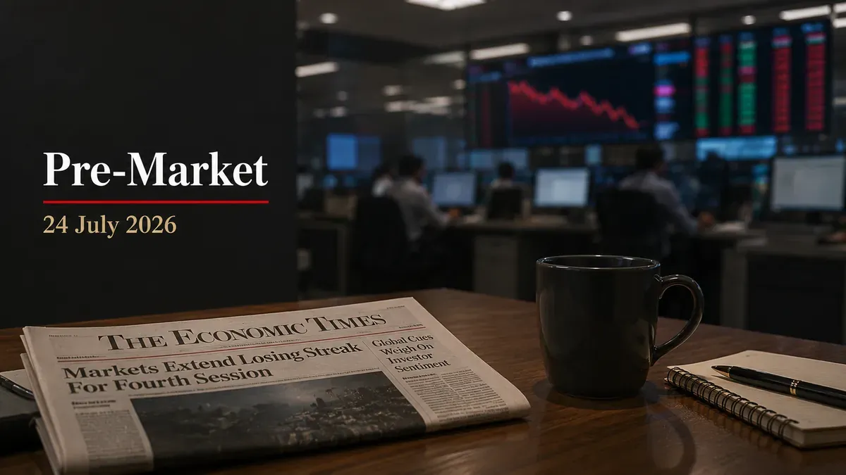 Pre-Market 24 July 2026: Nifty Ends Below 23,900 As Crude Jumps; Key Levels To Watch
