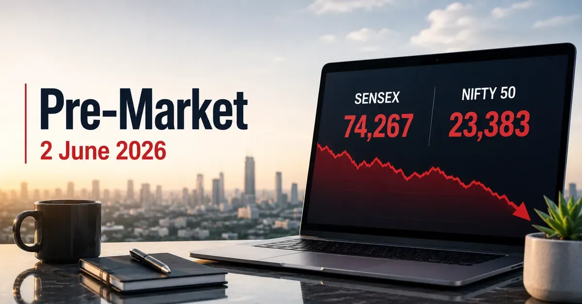 pre-market-2-june-2026-sensex-closes-at-74267-nifty-at-23383-gift-nifty-signals-weak-start pre-market-2-june-2026-sensex