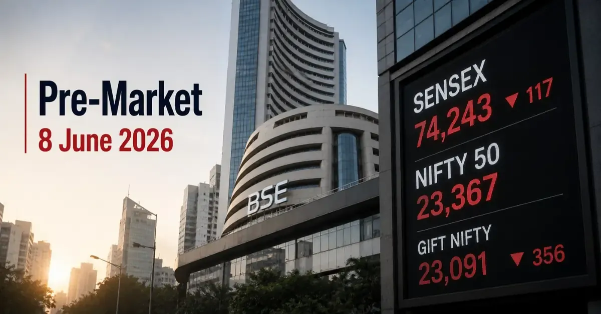 Pre-Market 8 June 2026: What To Expect After GIFT Nifty drops 350 Points