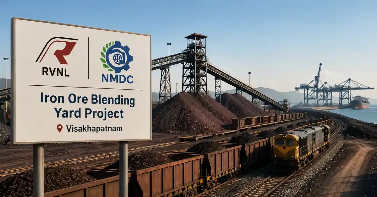 rvnl-nmdc-2977-crore-blending-yard-visakhapatnam-branded-iron-ore rvnl-nmdc-2977-crore-blending-yard-visakhapatnam