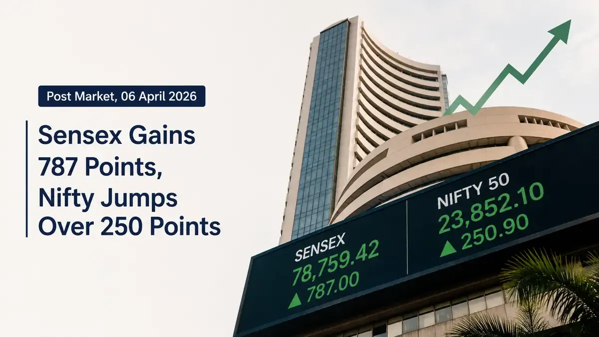 Post Market, 06 April 2026: Sensex Gains 787 Points, Nifty Jumps Over 250 Points