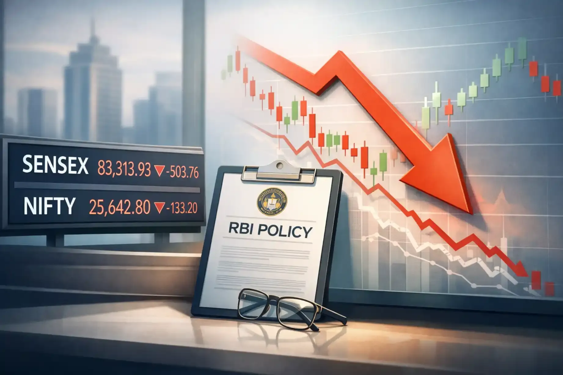 Sensex-Nifty-Decline-As-Investors-Turn-Cautious-Before-RBI-Meet sensex-nifty-fall-ahead-of-rbi-policy-global-cues
