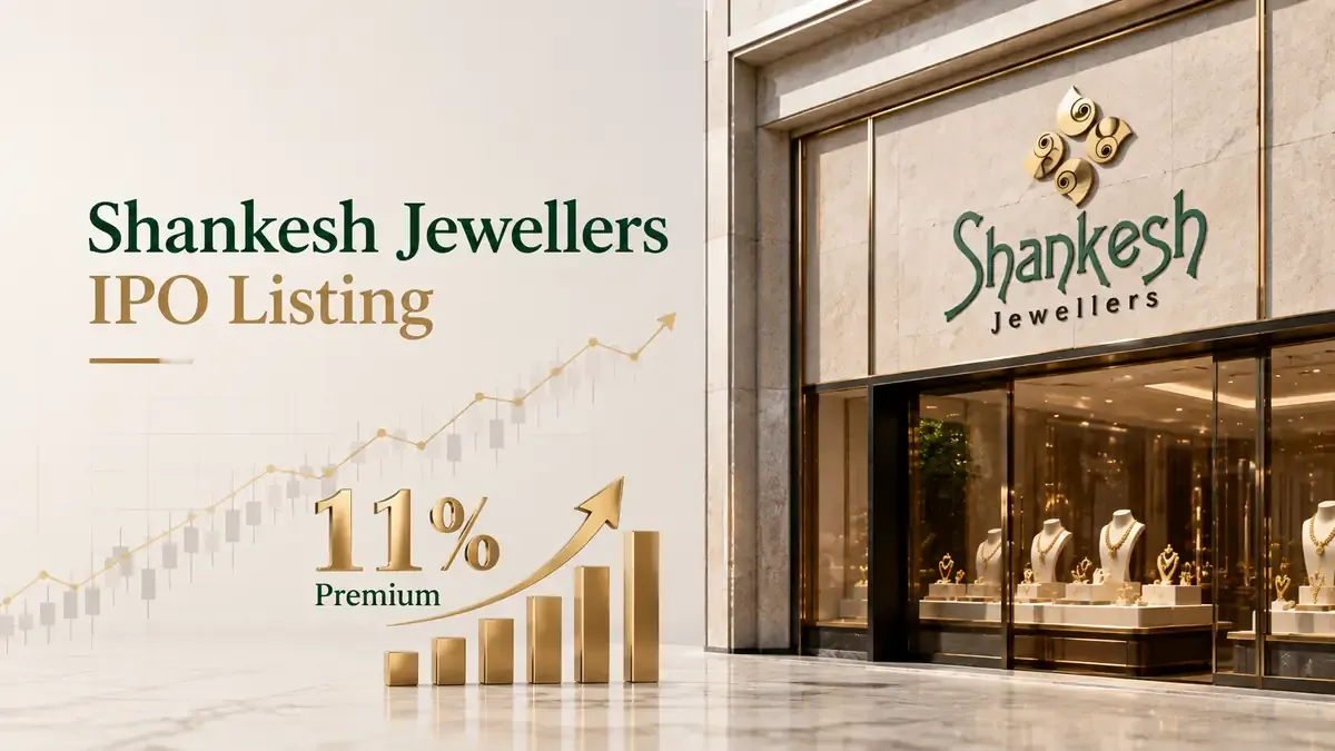 shankesh jewellers ipo listing stock lists at 11 percent premium over ipo price Shankesh Jewellers IPO Listing