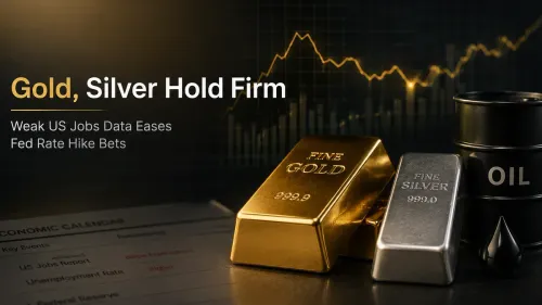 Kotak Neo Commodity Watch | Gold, Silver Hold Firm as Weak US Jobs Data Eases Fed Rate Hike Bets; Oil Trades Steady Ahead of Fed Minutes