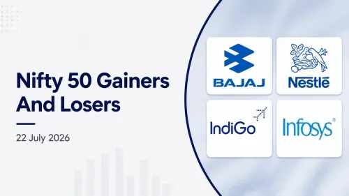 nifty 50 top gainers and losers today 22 July 2026 Nifty 50 Top Gainers and Losers Today: Bajaj Auto, Nestle India, Tata Consumer Gain; IndiGo, Jio Financial, Infosys Decline