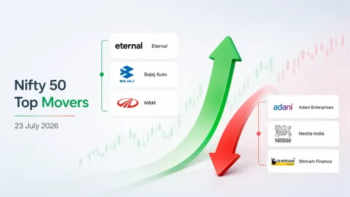 Nifty 50 Top Gainers and Losers Today, July 23: Eternal, Bajaj Auto, M&M Gain; Adani Enterprises, Nestle India, Shriram Finance Lead Declines