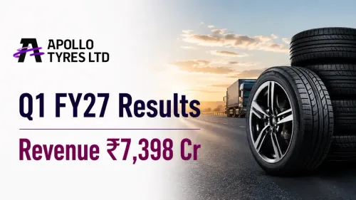 apollo tyres q1 fy 27 results revenue rs 7398 crore Apollo Tyres Q1 FY 2026-27 Results: Revenue Increases 13% To ₹7,398 Crore