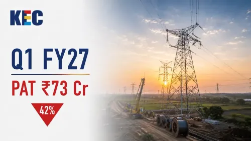 kec international q1 fy 27 results pat down 42 to-rs 73 crore KEC International Q1 FY 2026-27 Results: PAT Falls 42% To ₹73 Crore