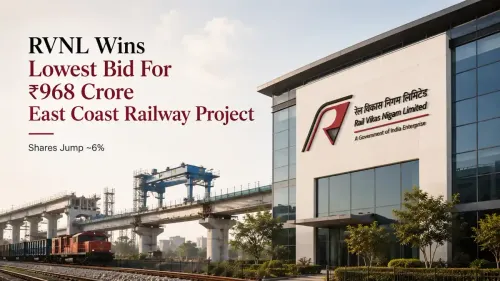 RVNL Wins Lowest Bid For ₹968 Crore East Coast Railway Project; Shares Jump ~6% 
