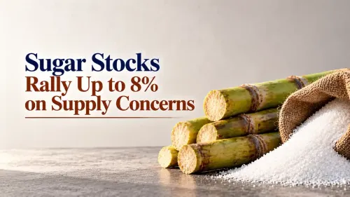 sugar stocks rally dhampur sugar balrampur chini Sugar Stocks Rally as Global Supply Concerns Grow; Dhampur Sugar, Balrampur Chini Jump Up to 8%